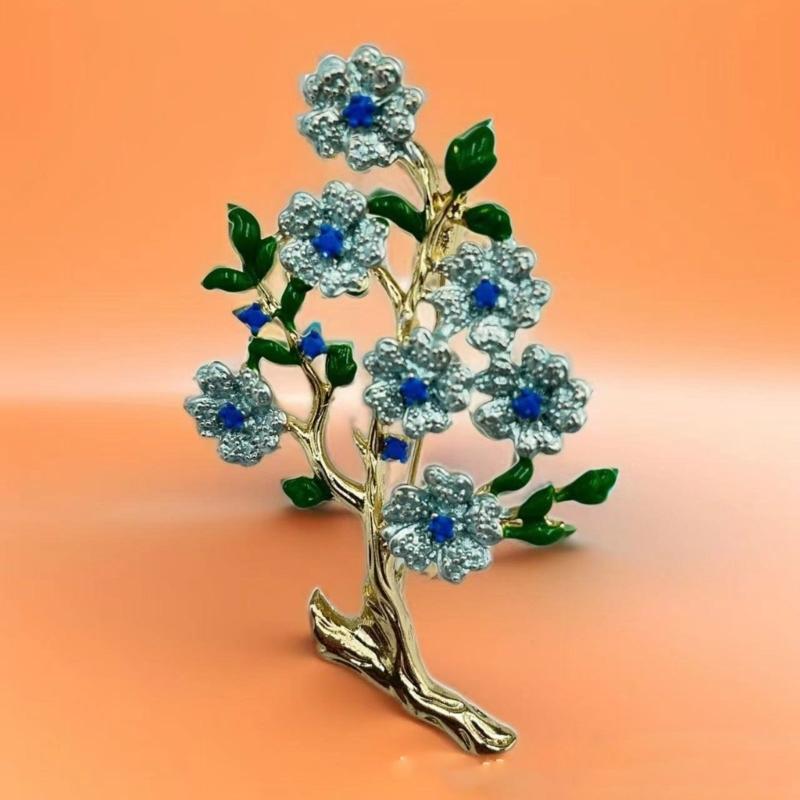 Multipurpose Hand Painted Enamel Peony Brooch With Pearls Accent Vintage Floral Pin for Women Elegant Jewelry Gifts