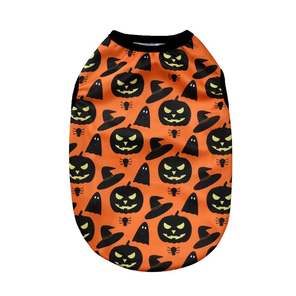 Dog Cosplay Costumes Funny Pumpkin Halloween Puppy Party Clothes Pet Transformation Sleeveless Vest For Small Medium Dogs Cats