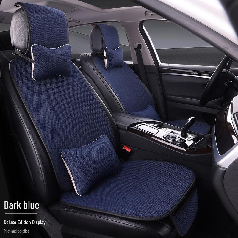 Comprehensive All-Season Linen Seat Cushion Set for Five-Seater Cars