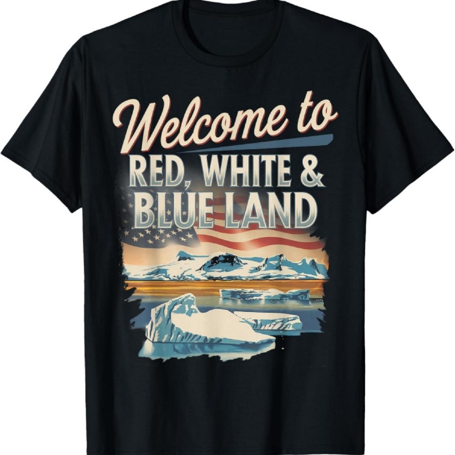 Красно-бело-синяя страна! Забавная футболка Greenland Blue Land XXXXXL чёрный