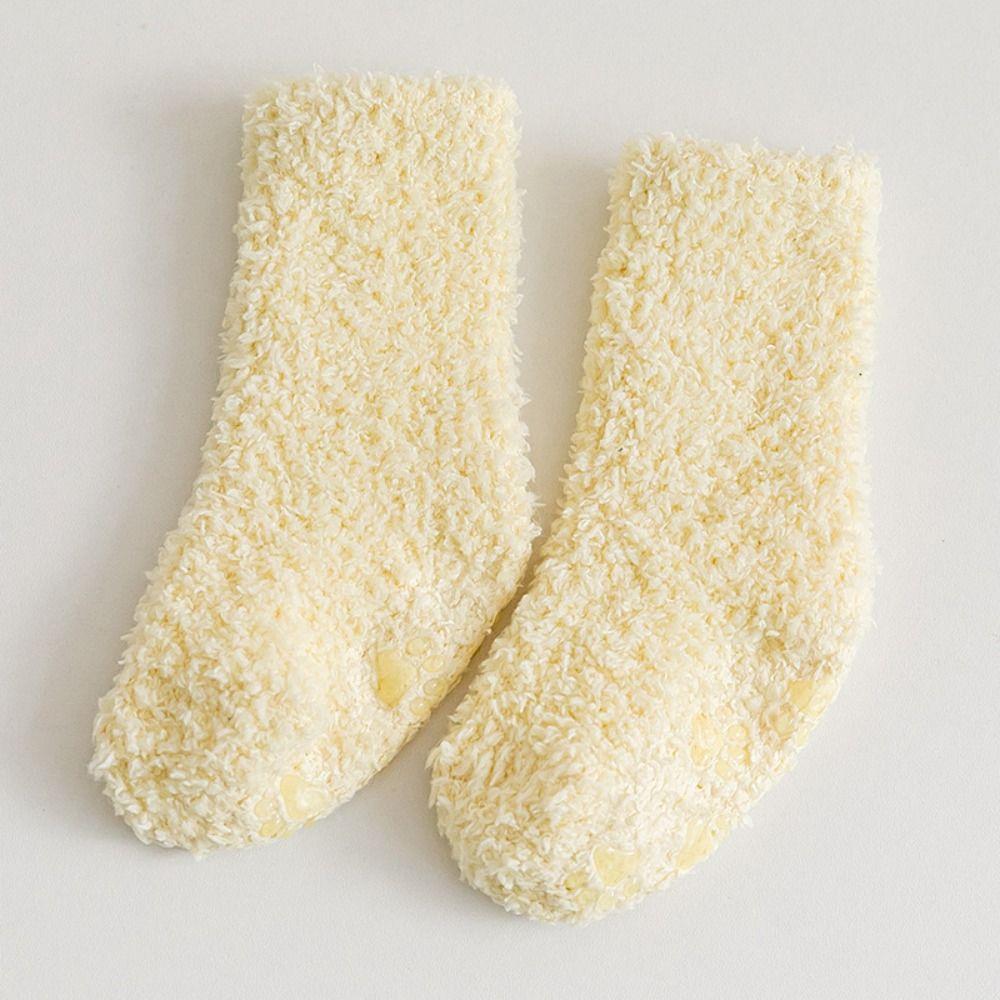 Korean Style Infant Learning Walk Socks Thickening Home Sleep Socks Coral Fleece Baby Socks  Baby