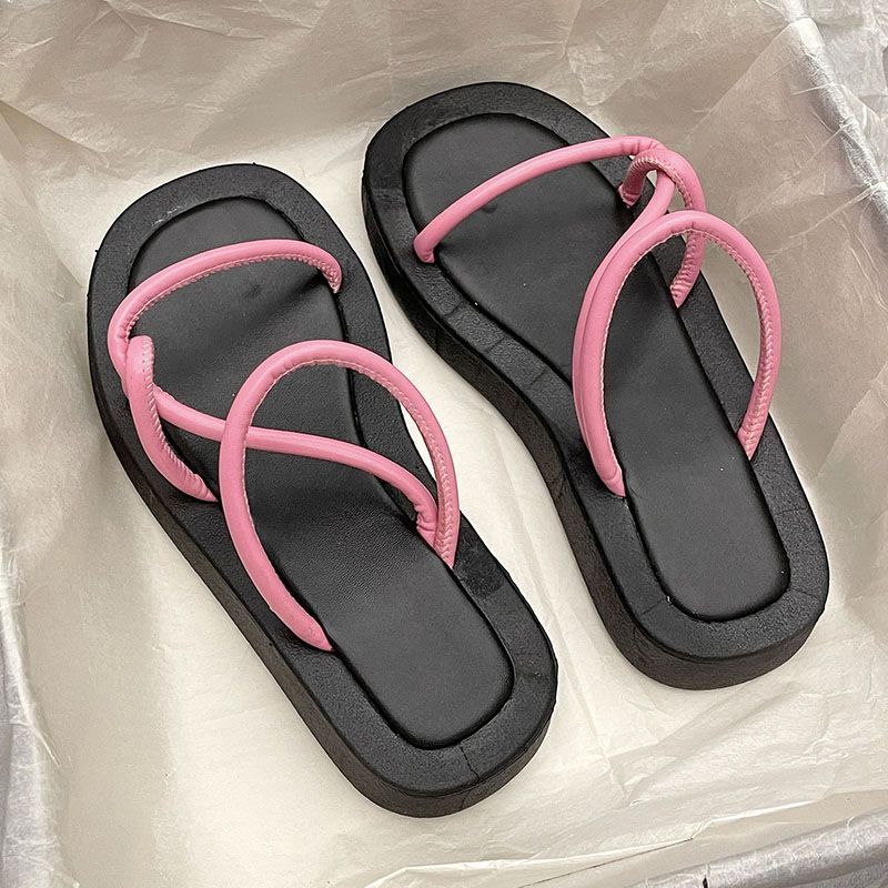 Roman Straps Cool Slippers Women Wear Summer Women Wear 2025 New Open-toed Internet Celebrity Super Fire Thick Bottom Sandals