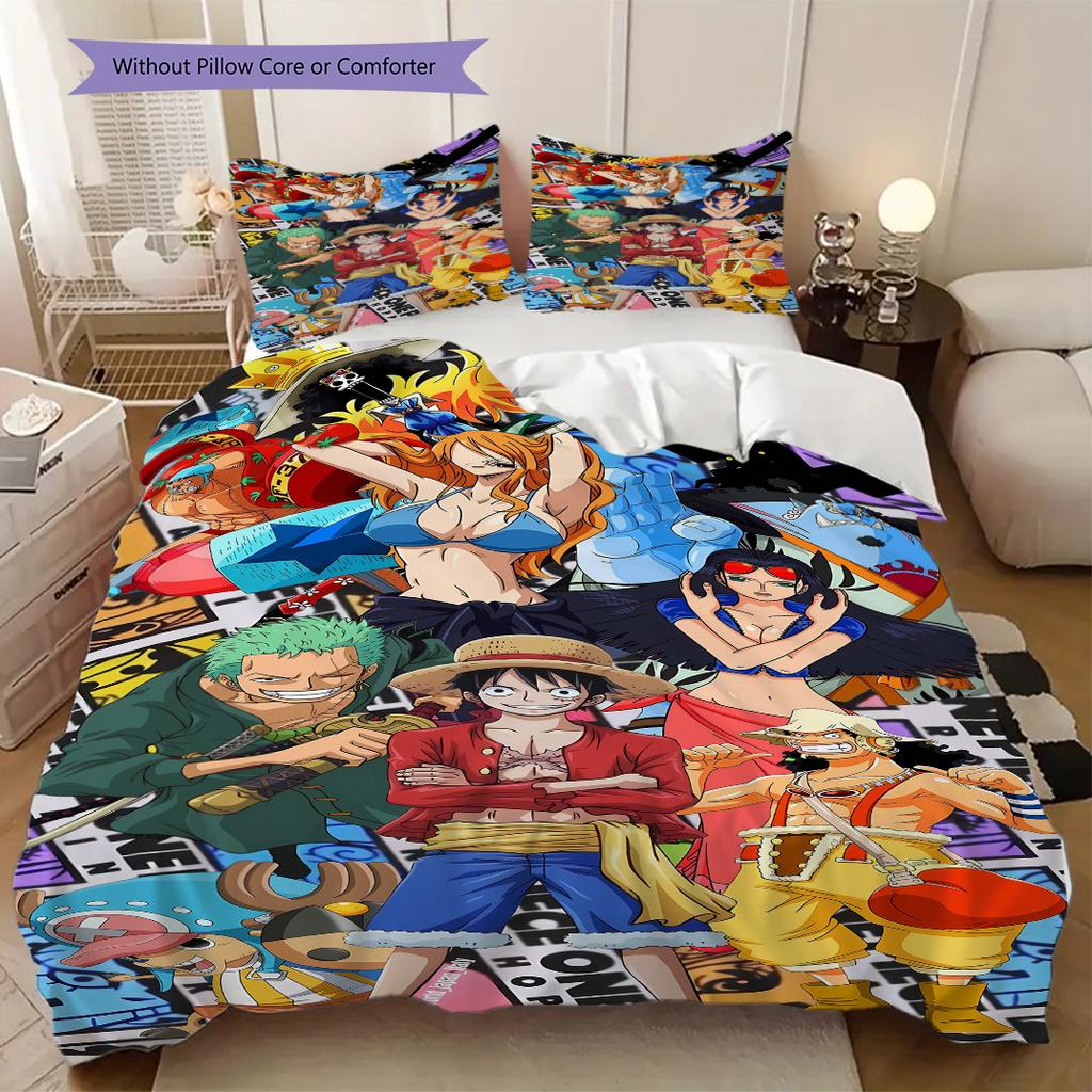One Piece Anime Soft and Comfortable Duvet Cover, Children's Bedding Set Gift, Various Sizes Available LXR148