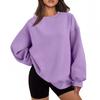 European and American Solid Color Loose Hoodie, Round Neck Top - New Autumn/Winter Style