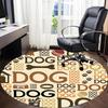 1pc Doggy Office Round Rug, Non-slip, Soft and Durable Office Rug for Interior Decoration, Perfect for Office, Beautiful Decoration Yy260323065