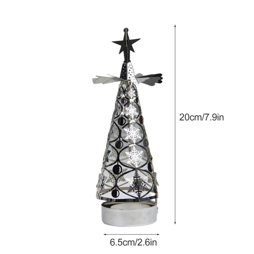 Candle Holder Tree Shaped Revolving Candle Holder for Home Decoration Dinner Ambiance Festival Decor Silver