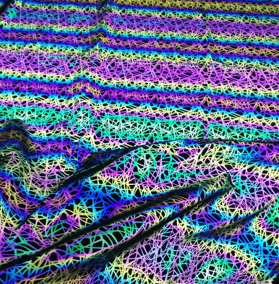 Iridescent Gradient Reflecterend Vierweg Stretch Stof in Zeven Kleuren