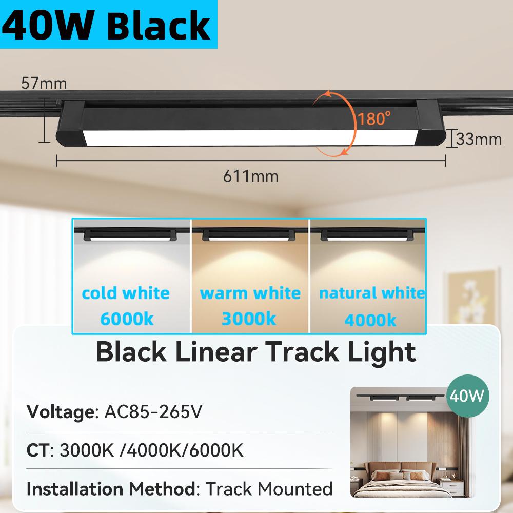 Set Led Magnetic Track Light 110v 220v Track Lamp10W 20W 30W 40W Track Spotlight Lighting Fixture for Home Room Clothing Store