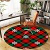 1pc Plaid Snowflakes Round Chair mat Area Rug - Non-Slip, Floor Mat for Office, Bedroom, and Indoor Decor -1002164