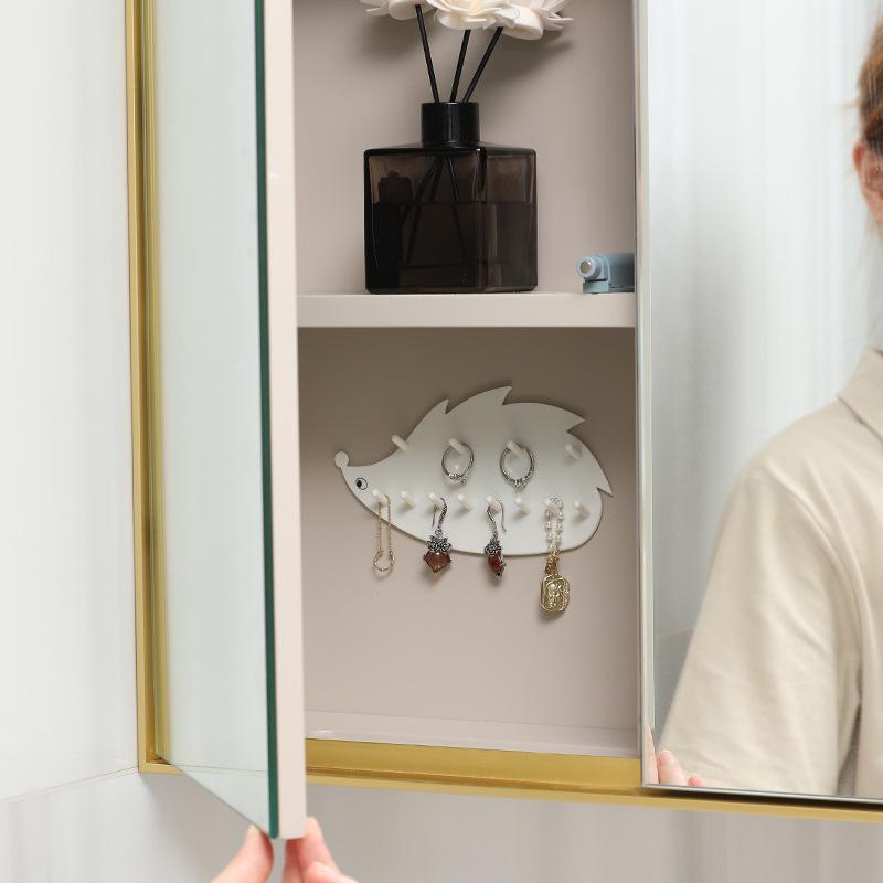 Cârlig Arici Montat pe Perete Fără Găuri: Dulap cu oglindă multifuncțional pentru chei, bijuterii și accesorii