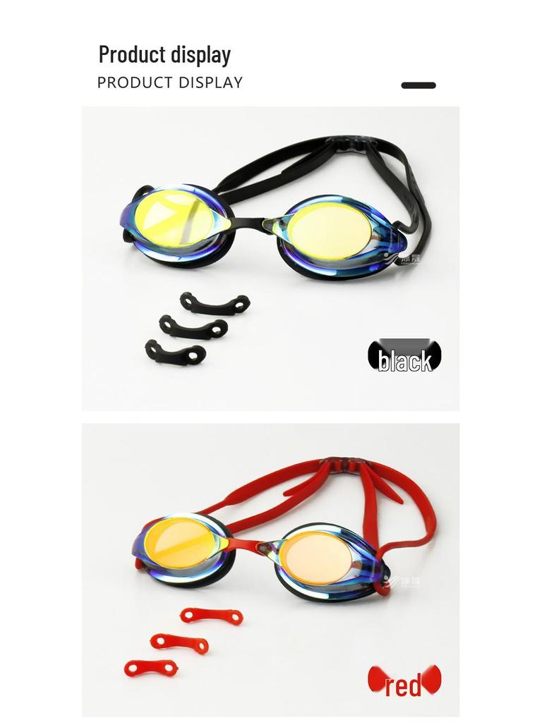 Colorful HD Electroplated Unisex Swimming Goggles - Waterproof, Anti-Fog, Small Frame, Comfortable for Diving and Training