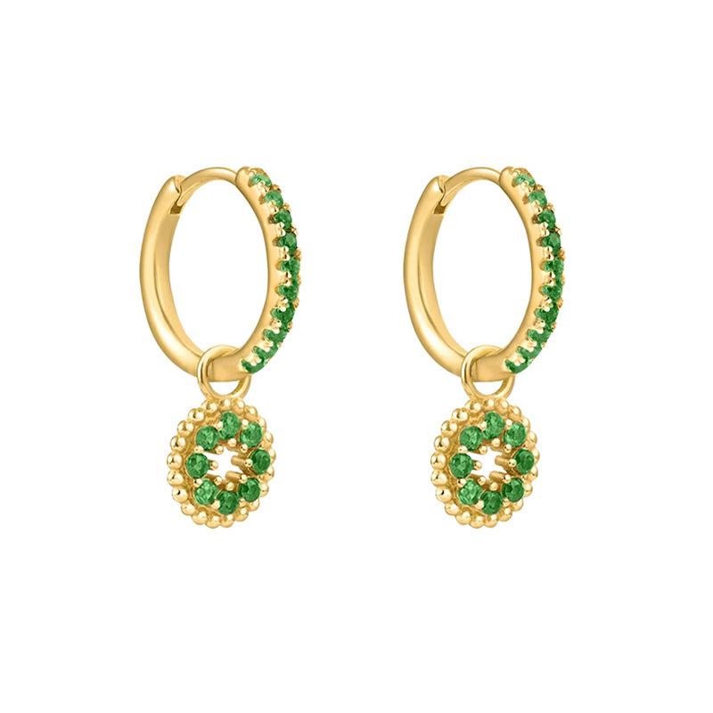 Rainbow Colored Zircon Ear Buckle Set, Love Water Drop Pendant, Small Earrings, Light Luxury and Exquisite Stacked Women's Earrings.