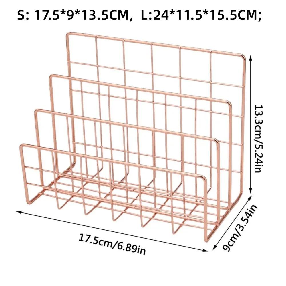 Multicolor Iron Bookshelf 3 Compartments Multi-porpose Book Rack Iron Art Hollow Magazine Organiser Shelf Home Decoration