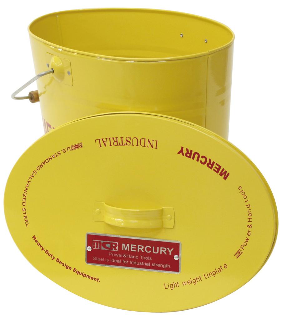 Keystone Mercury Tin Bucket Oval with MEBUBOWH Lid, White, [Authorized Distributor]