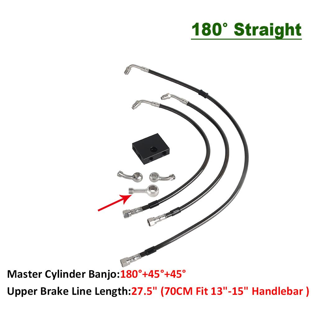 45° 180° 0° Motorcycle Cylinder Banjo Motorcycle Brake Hose Hydraulic Line Cable For Harley Dyna Fat Bob FXDF Low Rider FXDL ABS