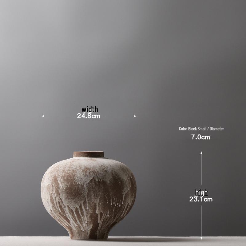 Modern Minimalist Retro Wabi-Sabi Zen Pottery Vase - Large Ceramic Decor for Home or Hotel