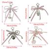Fashionable Faux Pearls Bowtie Charm Stylish Bowknot Ribbon Keychain Bag Ornament Jewelry for Purses and Accessories