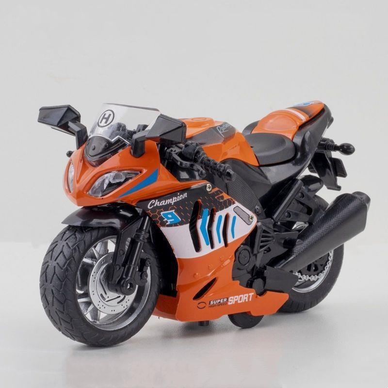 Dreamy Alloy Motorcycle Model 1:12 with Sound & Light Effects - Pull-Back Toy for Kids
