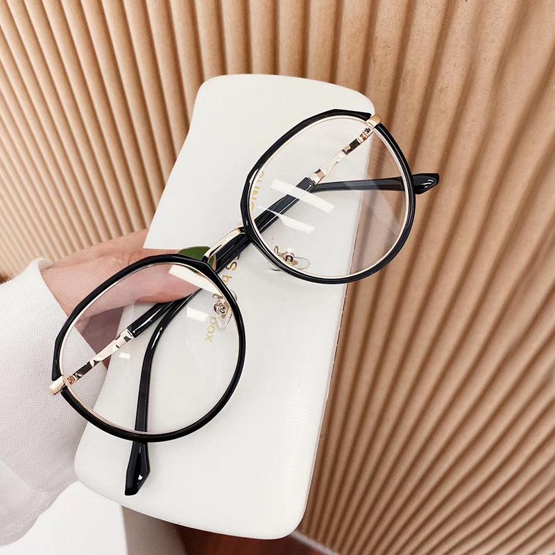 New Style Women'S Eyeglass Frames Round Shape Blue Light Blocking Glasses Men  Glasses Frame