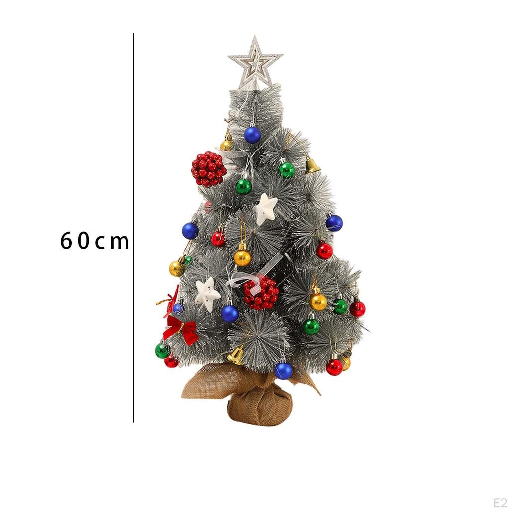 60cm DIY Mini Christmas Tree with Light Table Ornament Artificial Branches Simple Installation