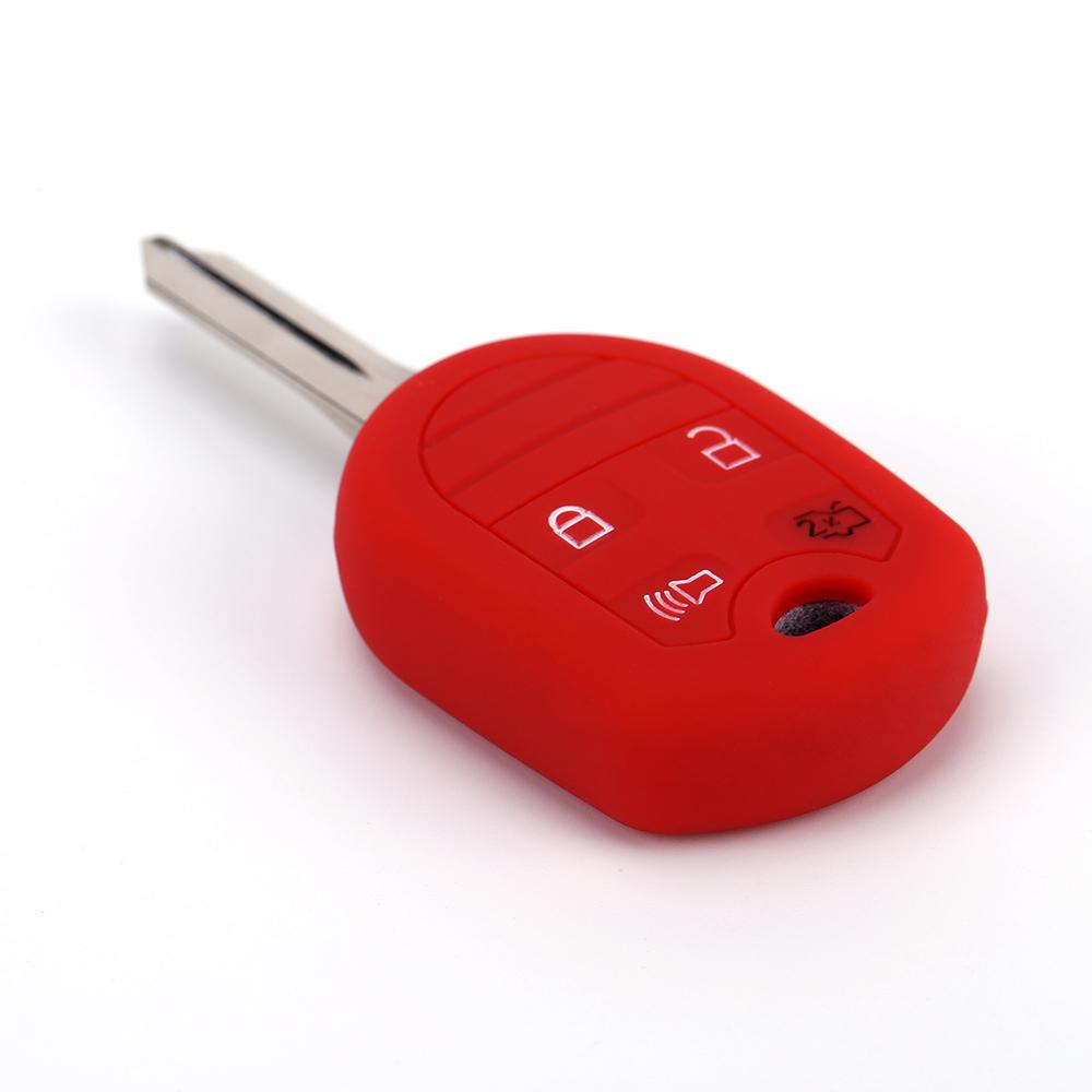 Silicone Key Case for Ford Focus Fiesta Escape Explorer V Eske 2012-2017 Key Cover 4 Button Key Holder Shell Protection Remote