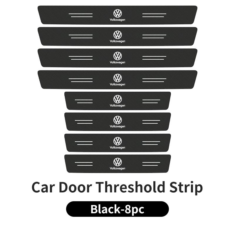 VW Leather Car Door Plate Threshold Protector Strip Sticker For Volkswagen VW Scirocco Jetta Beetle Golf Passat Polo Tiguan Sharan EO1