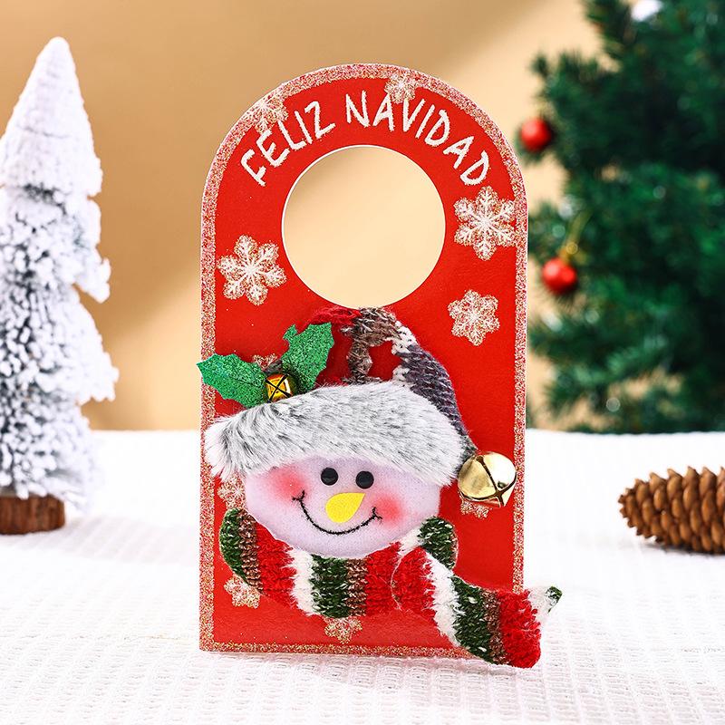 Christmas KT Door Handle Hanging Christmas Pendant Santa Claus Hotel Shopping Mall Home Decoration