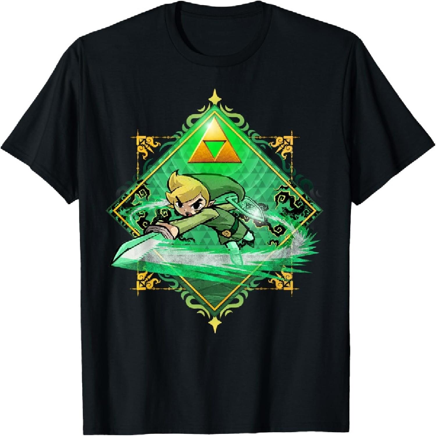 The Legend of Zelda_ The Wind Waker Link Gold Sword Badge T-Shirt XXXXXL разноцветный