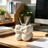 3D Printed Bow Pen Holder for Desk Multifunctional Makeup Brush Storage Container Cute Vanity Organizer for Office Supplies