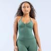 DFYNE Yoga Wear: V-Neck Tank Top & Seamless Long Pants Set