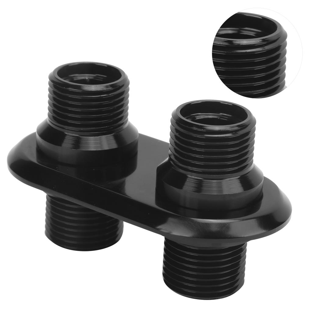Car 2‑Port Air Conditioning Bulkhead Interface Universal Modification Replacement for FordBlack