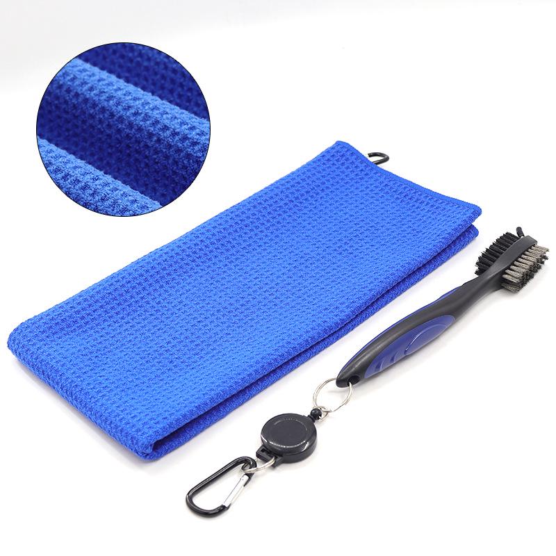 Golf Towel Set 3-Piece: Microfiber Waffle Weave with Pineapple Grid Design for Ball Cleaning