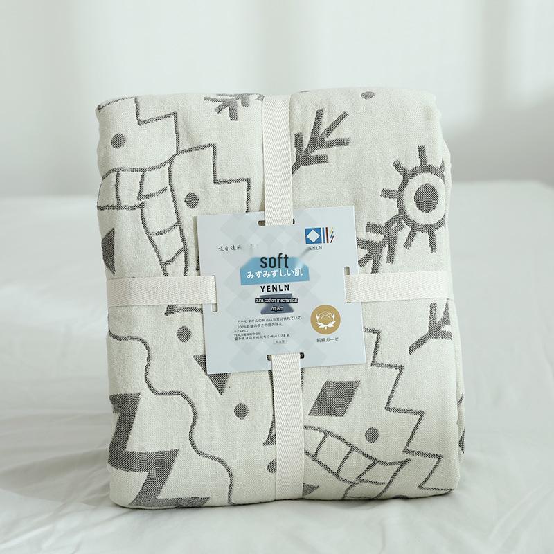 2019 Japanese Four-Layer Thick Gauze Blanket - Soft Cotton Yarn for Sofa or Bed (Spring/Summer)