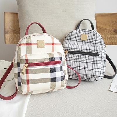 Women's Bag New Trend Fashion Plaid Printing Backpack Multi-functional Small Backpack Women's Oblique Span Bag