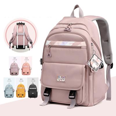 Teenagers School Bags For Girls Junior High School Students Backpacks Women Kawaii Bag Kids Knapsack Solid Bookbag Lady Packsack