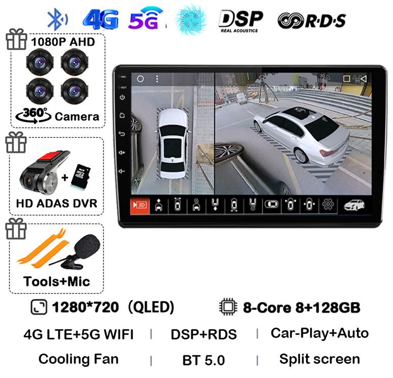 Android 14 Carplay Auto For Skoda Fabia 2 2007-2012 2013 2014 Car Radio GPS Stereo Multimedia Player Head Unit 2 Din WIFI+4G DSP