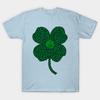 Men Black Print T-shirt Lucky Clover No-Cut Transfer Paper Print Cotton Tshirt