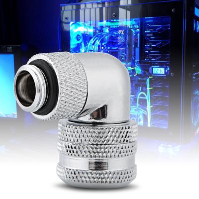 PC Wasserkühlung Zwei-Klick-Anschluss G14 Gewinde 90 Grad Winkelverbinder für 14MM Schlauch Weiß