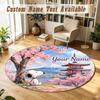Snoopy Peanuts Personalized Round Rug Support Custom Name, Soft Home Decor Mat