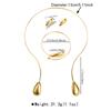 Tooxika Creative Minimalist Niche Design Metal Minimalist Teardrop Collar Bracelet Earrings Set