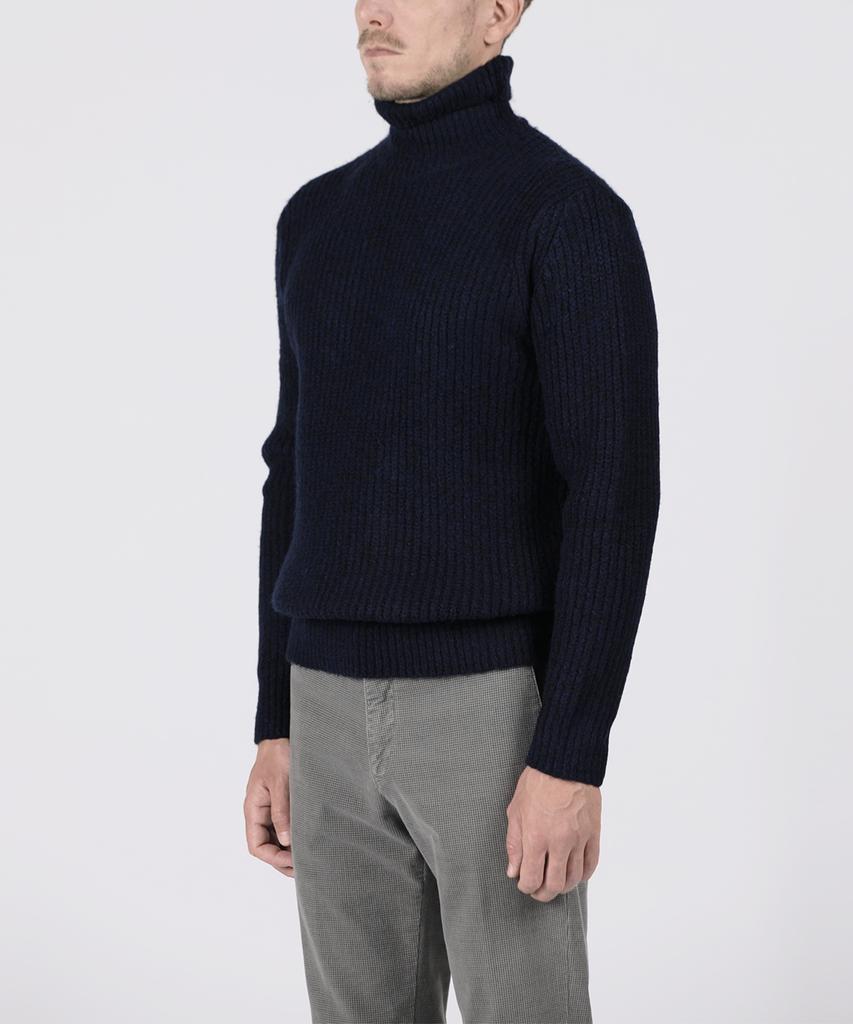 PANICALE Navy Acrylic Blend Turtleneck Sweater