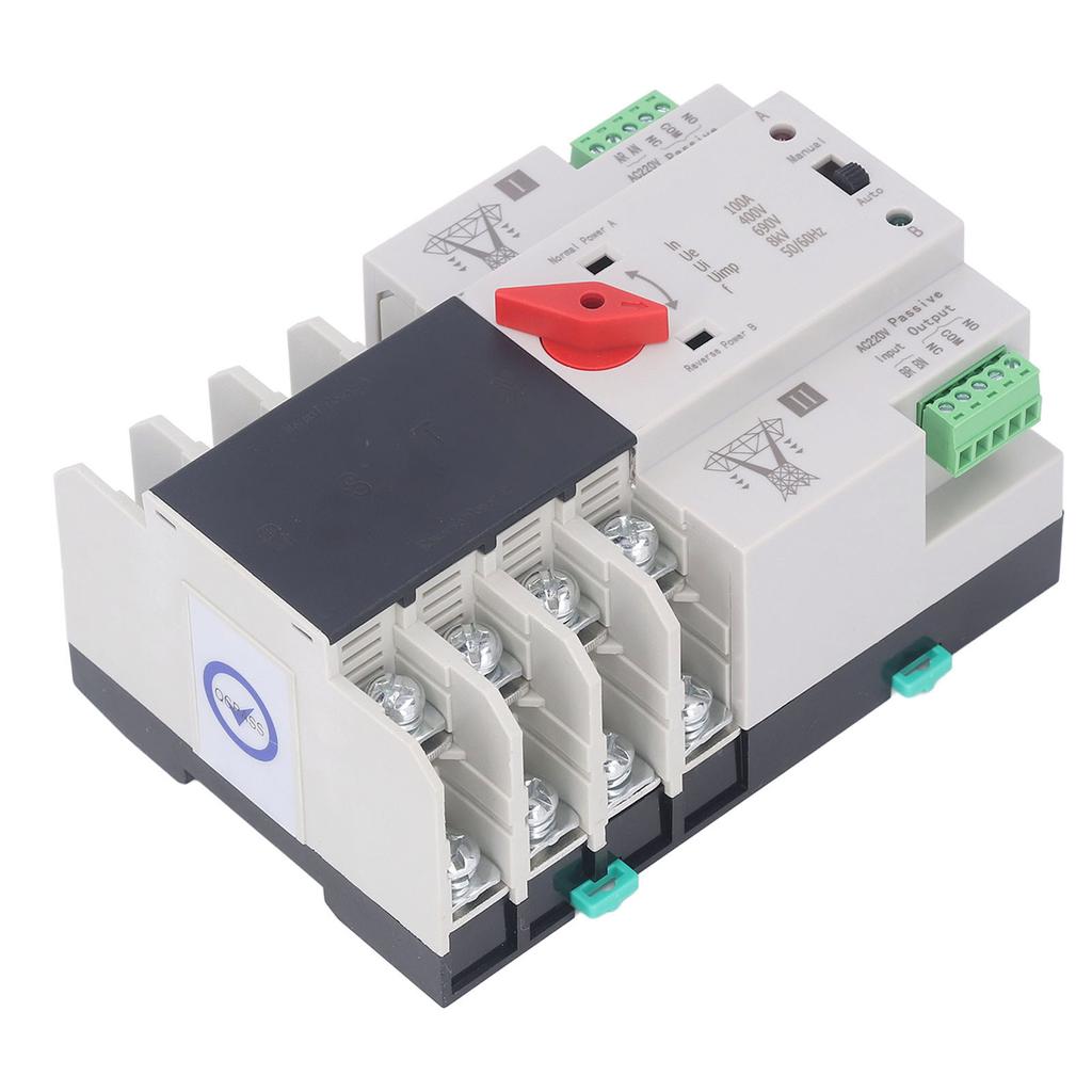 Dual Power Automatic Transfer Switch 4P Fast Switching AC400V 100A for Home Factory