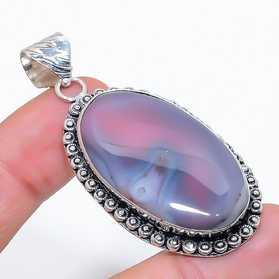 

Botswana Agate Gemstone Handmade 925 Sterling Silver Jewelry Pendant 2.29 SU-10715