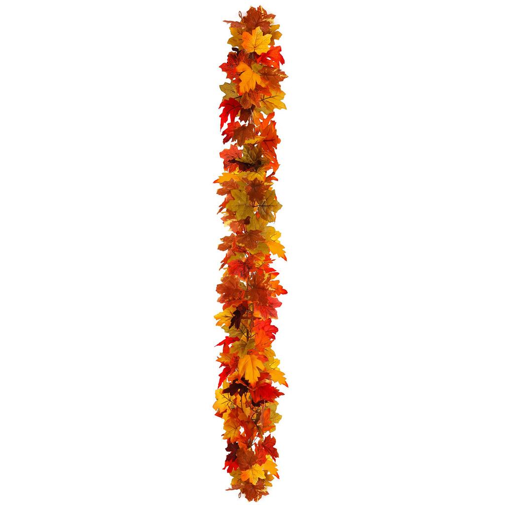 Fall Maple Leaf Garland Reusable Hanging Vine Decorative Garland Thanksgiving Door Wreath for Fireplace Party Christmas Wedding