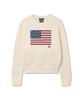 POLO RALPH LAUREN W Flag Cotton Crewneck Sweater - Natural