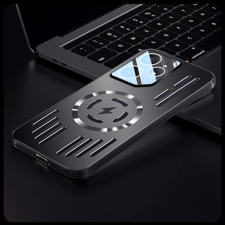 Metal Heat Dissipation Shockproof Magnetic Case For Realme Neo7 Neo 7 Magsafe Aluminium Alloy Hard Cover Bumper Shell