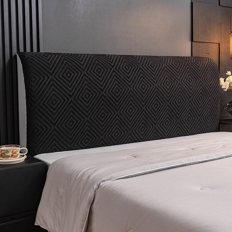 Stretch Bed Headboard Cover Soft Velvet Bed Head Slipcovers All-inclusive Solid Color Bedside Backrest Dust Protector Coversr