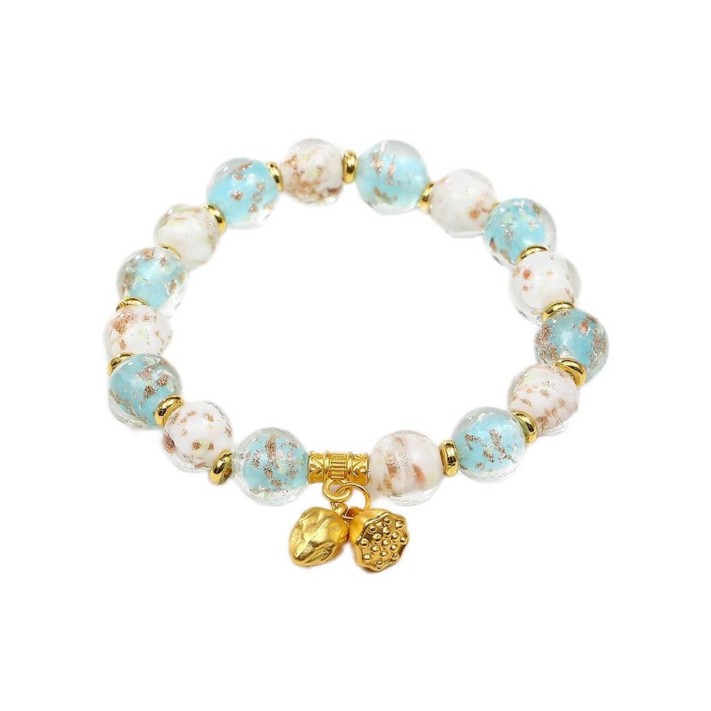 Luminous Seven-Color Glass Bead Bracelet