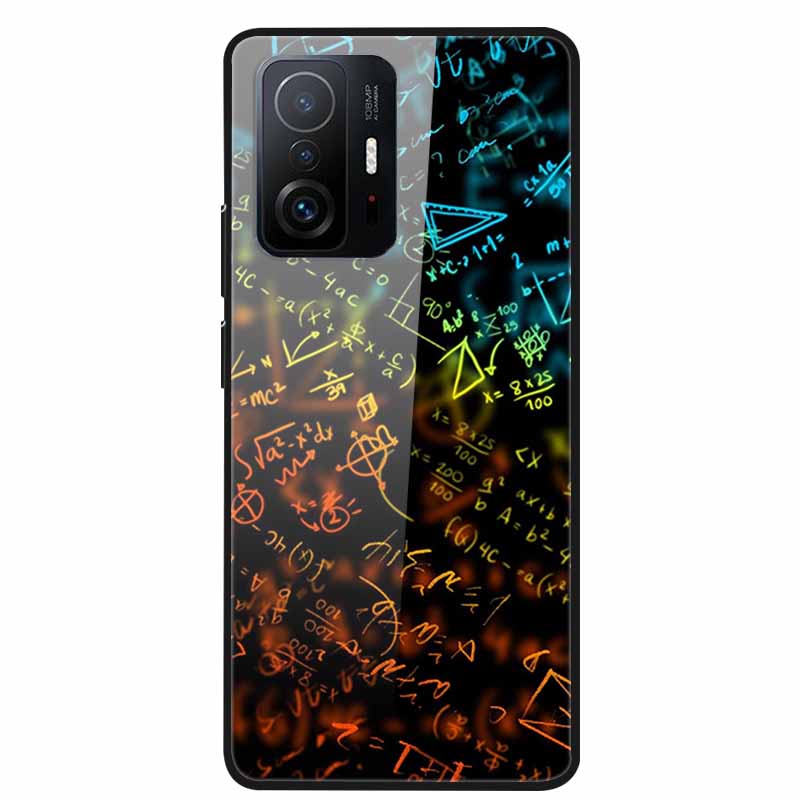 For Xiaomi 11T Pro Glass Case Hard Tempered Glass PC Cover Phone Case For Xiaomi Mi 11T 11 T Pro Shockproof Cartoon Funda Coque