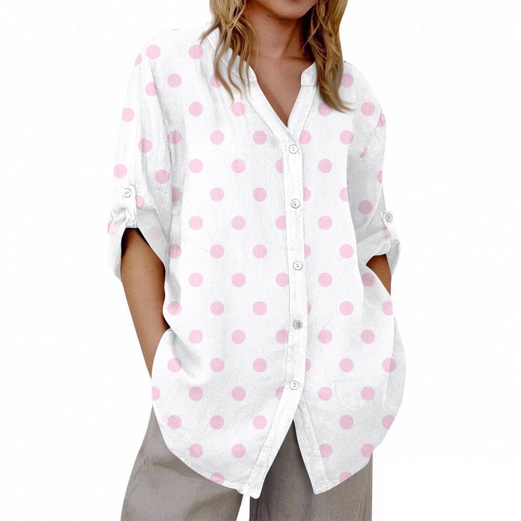Women's V-neck 3/4 Sleeve Printed Cardigan